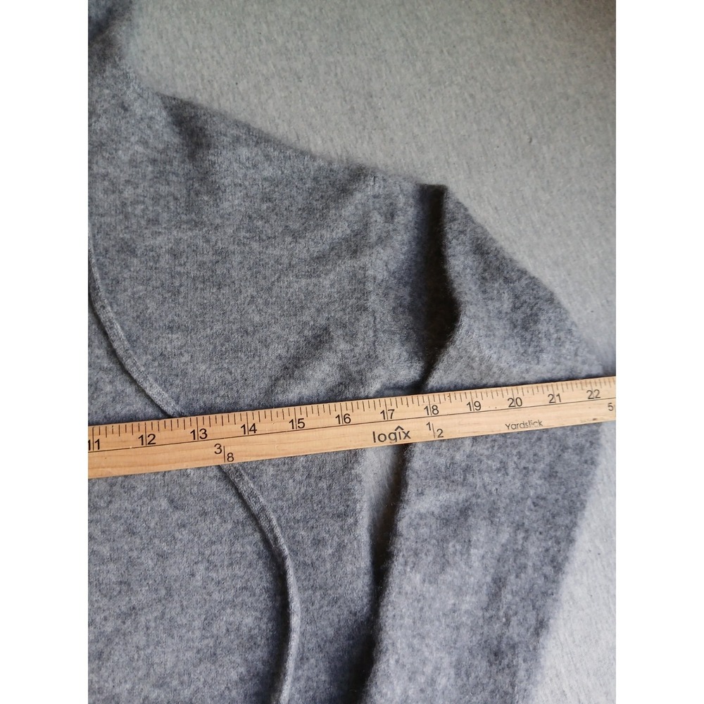 Made For Italic Sweater Medium Hoodie 100 Cashmere Italian Lagenlook Grey Luxe - Picture 6 of 12